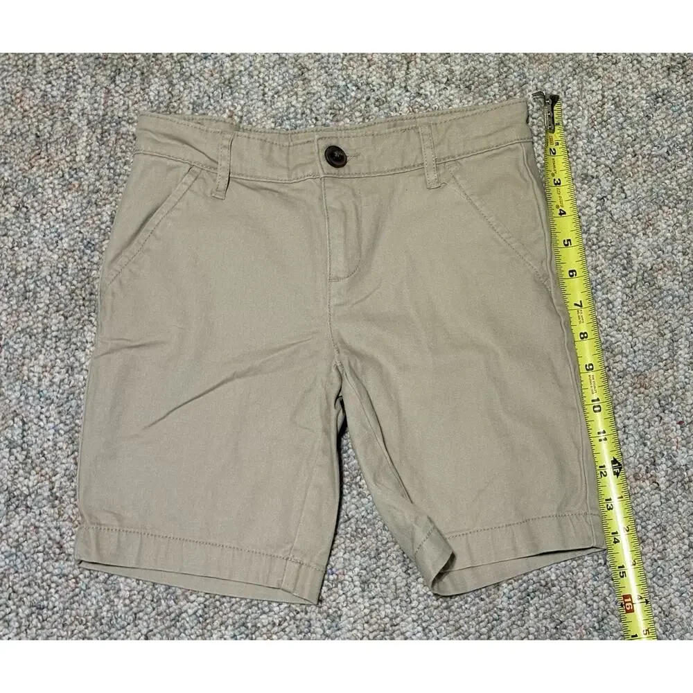Lot Of 2 Old Navy Girls Uniform Dress Bermuda Shorts Khaki Adjustable Size 10